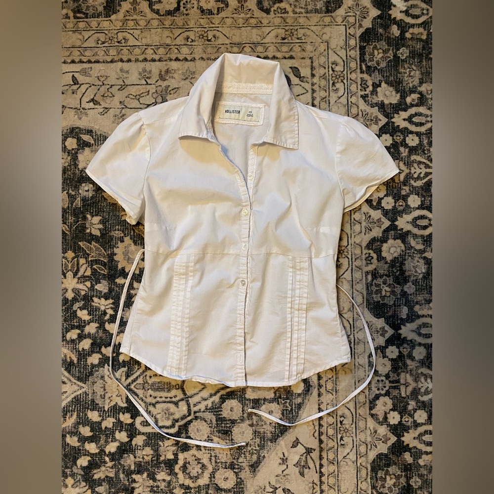 Hollister White Milk Maid Button Up